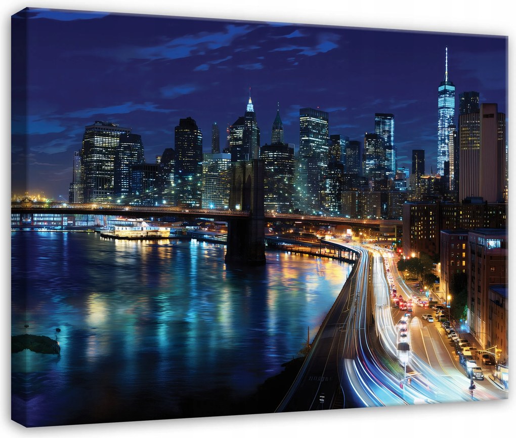 Vászonkép Város Panoráma Éjszakai Fények Hálószoba Nappali Vászon 100x70
