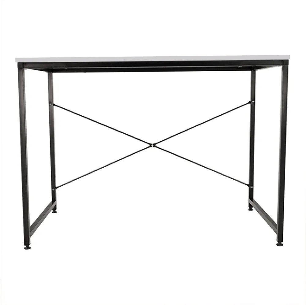 Íróasztal, fehér/fekete, 120x60 cm, MELLORA