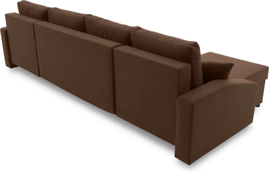 Sparta Plus sarokkanapé, szövet anyag, univerzális oldal, barna