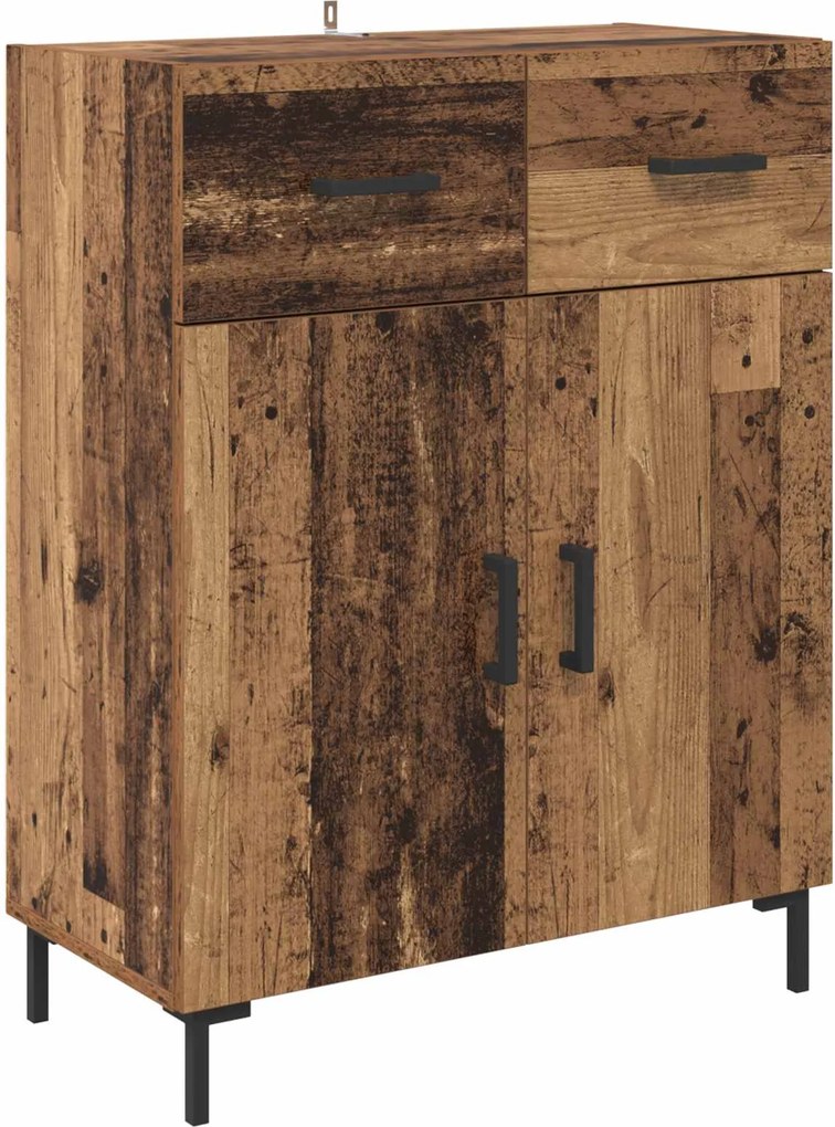 vidaXL Magasfiú Falra szerelhető Öreg fa 69,5 x 34 x 180 cm Faanyag