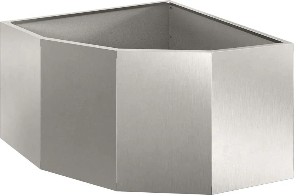 vidaXL Sarok Virágtartó Ezüst 60 x 60 x 35 cm Rozsdamentes acél