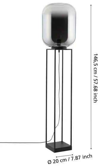 Eglo 39989 - Állólámpa BULCIAGO 1xE27/40W/230V füstös