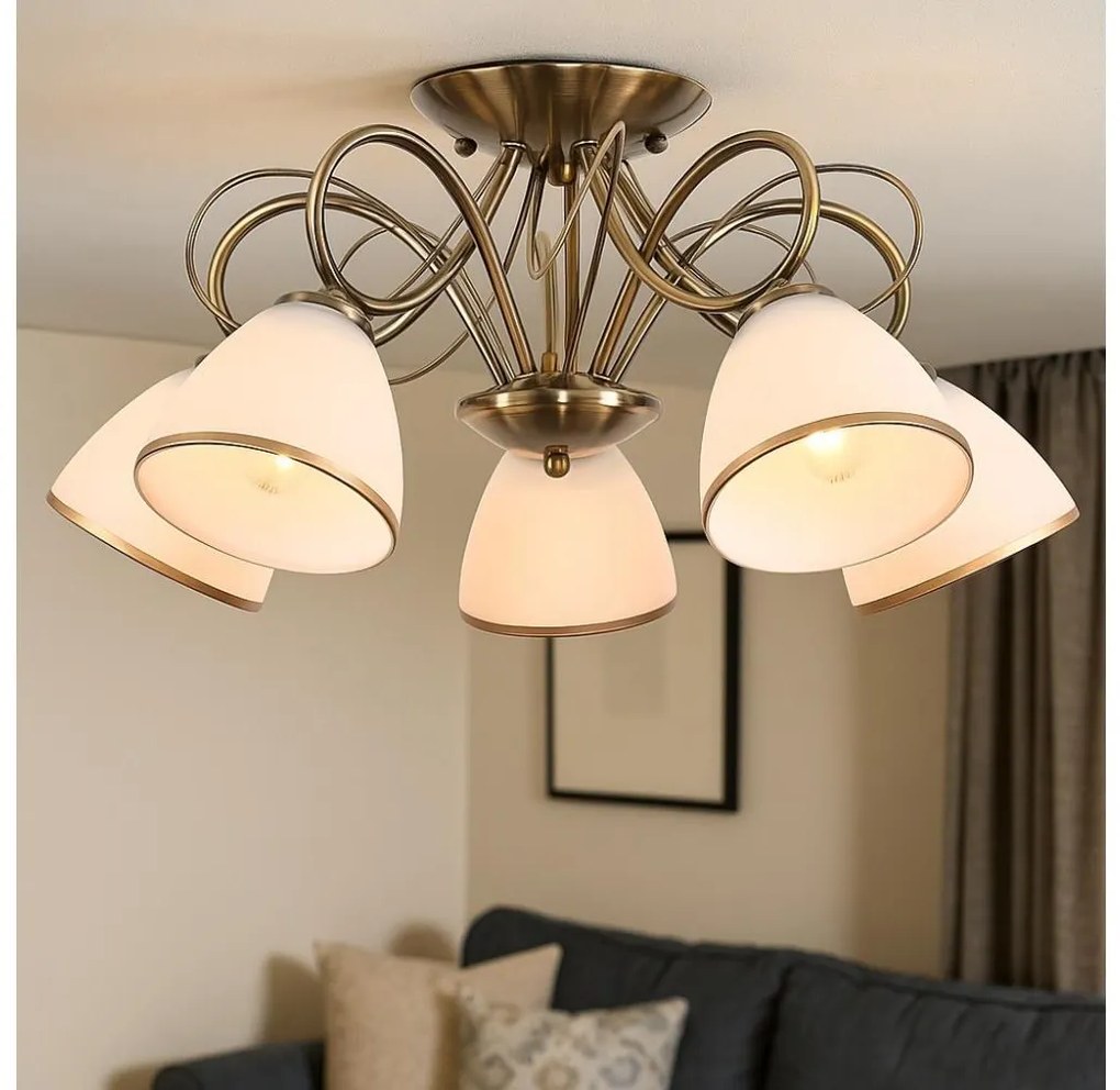 Brilagi - FRED felületre szerelhető csillár, 5xE27/60W/230V, Ø 59 cm, bronzszínű