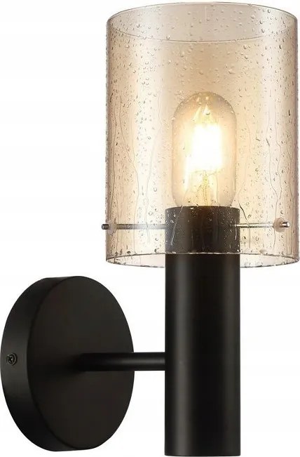 Fekete fali lámpa borostyánszínű lámpaernyővel, eső hatású Sardo Rain Italux