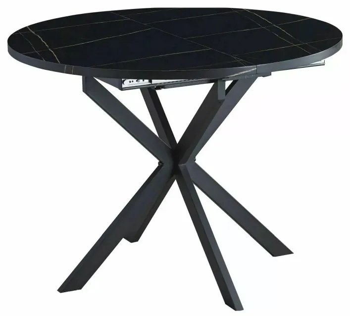 Gaston bővíthető étkezőasztal fekete 100-135cm