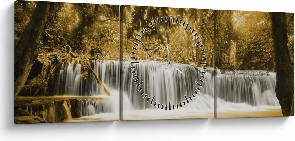Kép - Vízesés, vintage (órával) (90x30 cm)