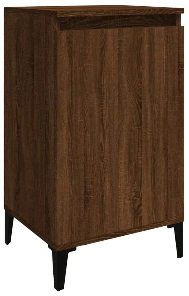 2 db barna tölgyszínű szerelt fa éjjeliszekrény 40x35x70 cm