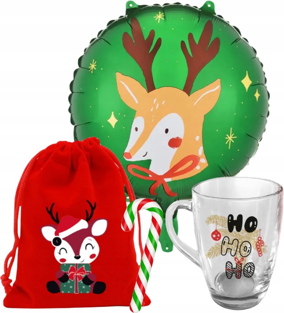 Karácsonyi ajándék Mikulás szett Gyerek Bögre Léggömb Karácsonyi táska