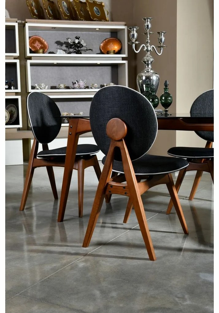 Touch Anthracite and Walnut étkezőszék, 2 db