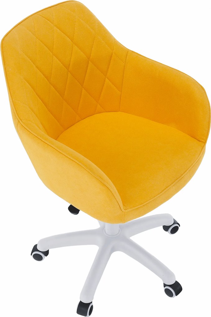 Irodai szék, szövet sárga/fehér, SANTY