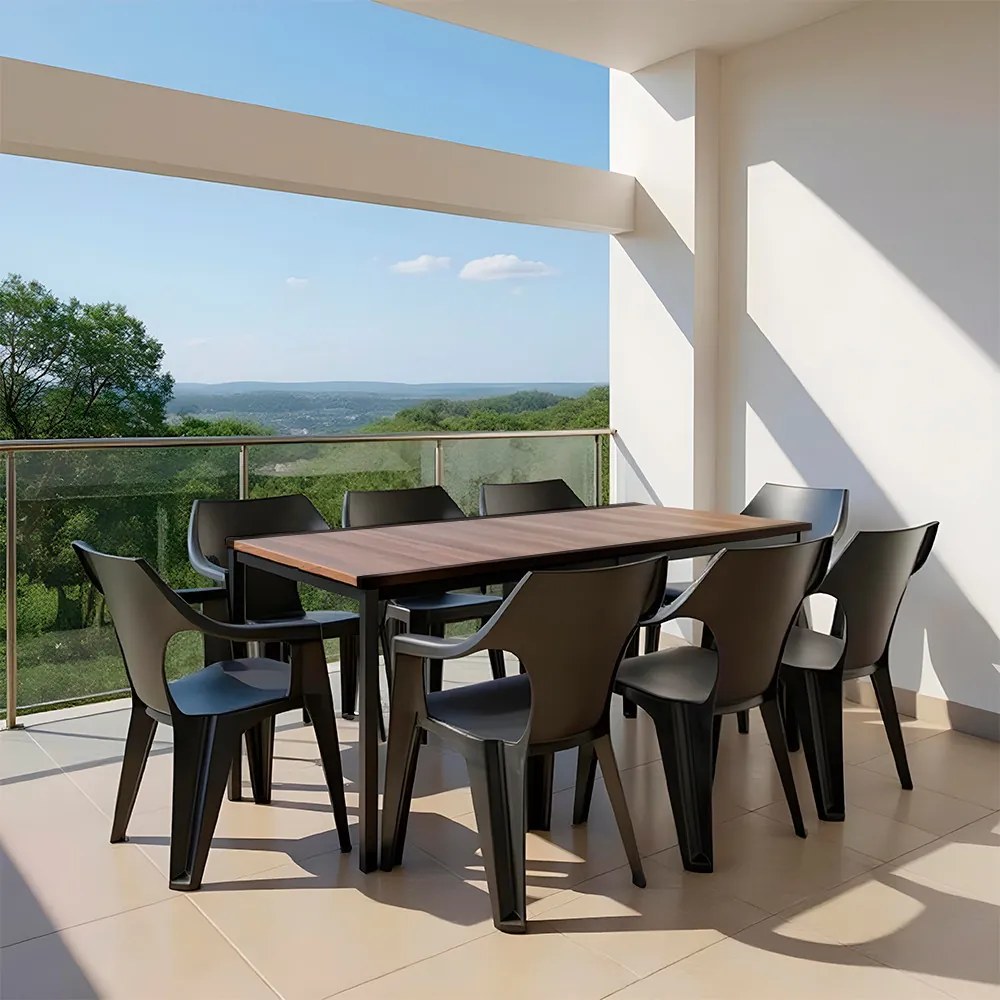 Carter Large 8+1 kerti bútor garnitúra szett dió-grafit