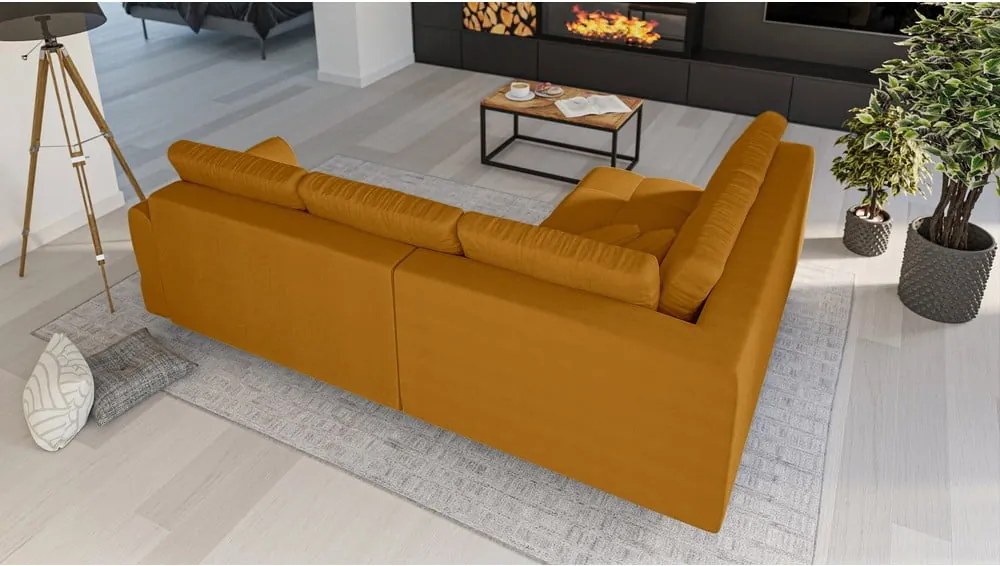 Mustársárga sarokkanapé (bal oldali) Ariella – Ropez