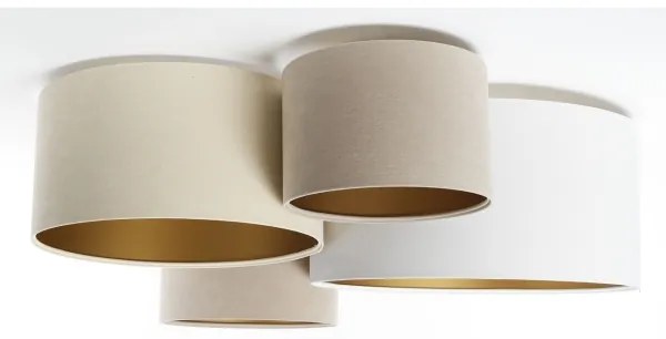 Mennyezeti lámpa SPACE 4xE27/60W/230V bézs/fehér/arany