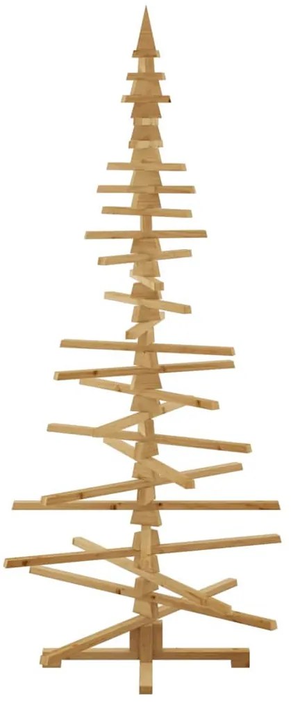 Fából készült Karácsonyfa állvánnyal Barna 210 cm Tömör fenyőfa