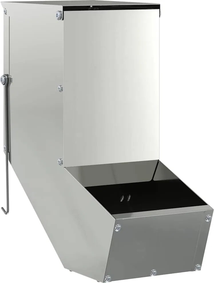 vidaXL Nyúl Etető Ezüst 12,5 x 26 x 28,5 cm Horganyzott acél
