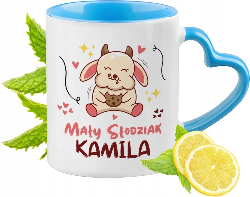 Kék Bögre Szív Alakú Füllel Kamilla Ideális Ajándék