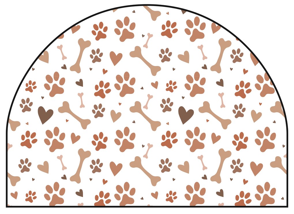 PIPPER. Védő textil falmatrica – Ív – Mancsok Méret: 83x60cm, Indíték: névvel