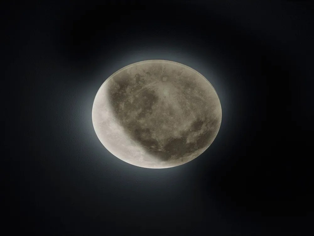 Világosszürke LED gyerek mennyezeti lámpa akrilüveg búrával ø 40 cm Lunar – Trio