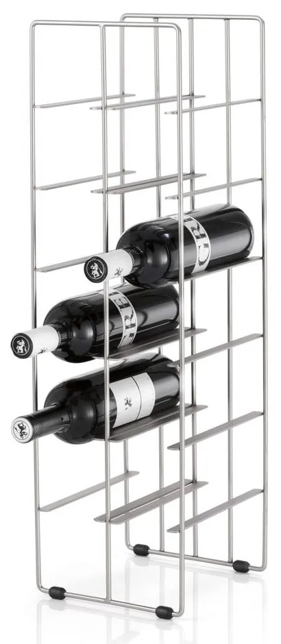 Ezüstszínű bortartó állvány, 12 üveghez
