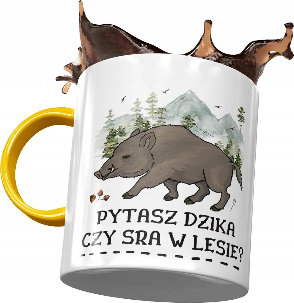 Bögre Sárga Vicces Kérdezed Vad Vagy Az Erdőben? Nyomtatott Fotóval