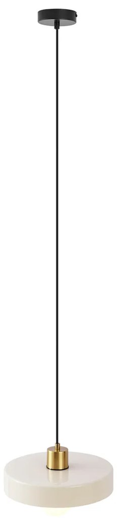 Retro függőlámpa arany színben, bézs üveggel - Jina