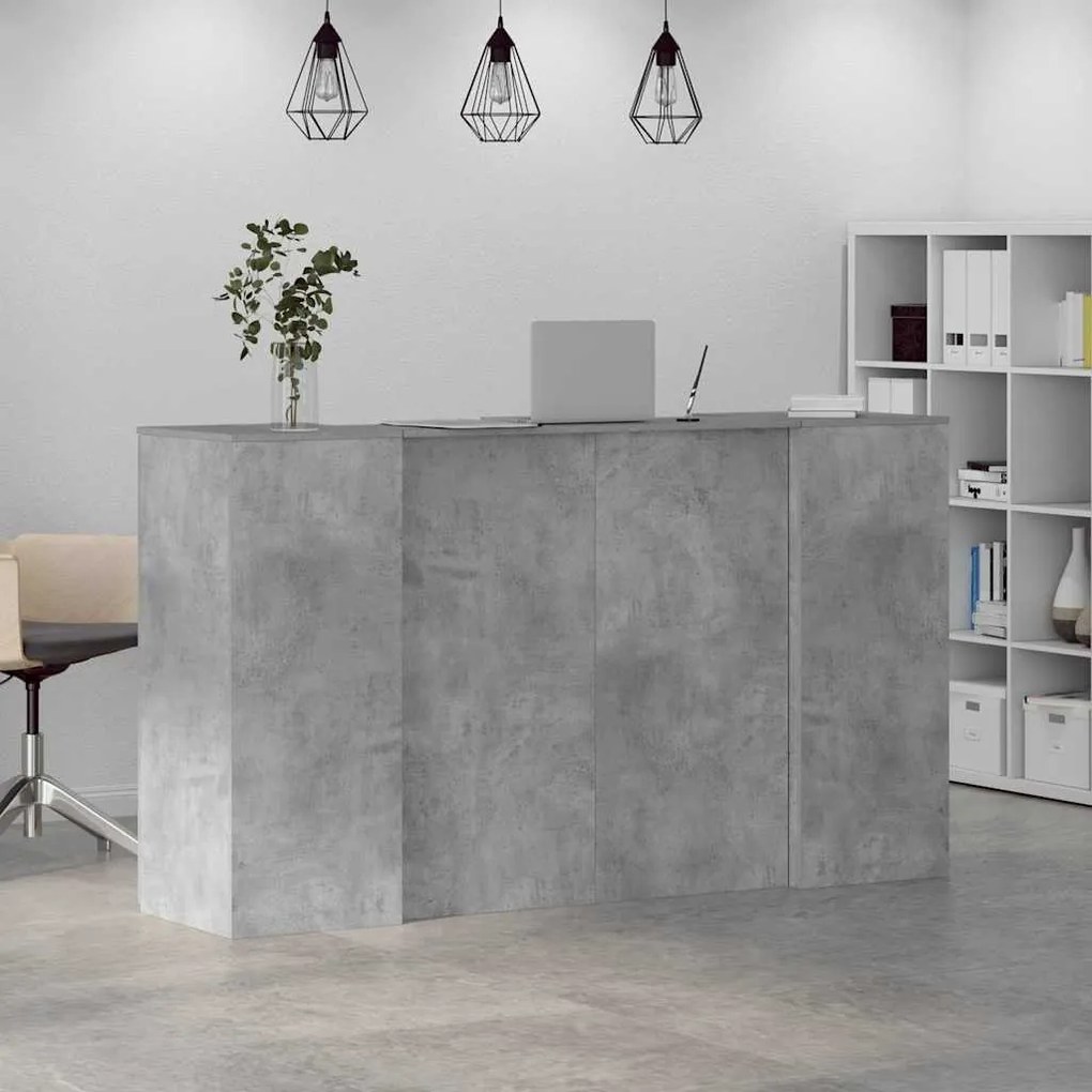 recepciós pult betonszürke 180x50x103,5 cm szerelt fa