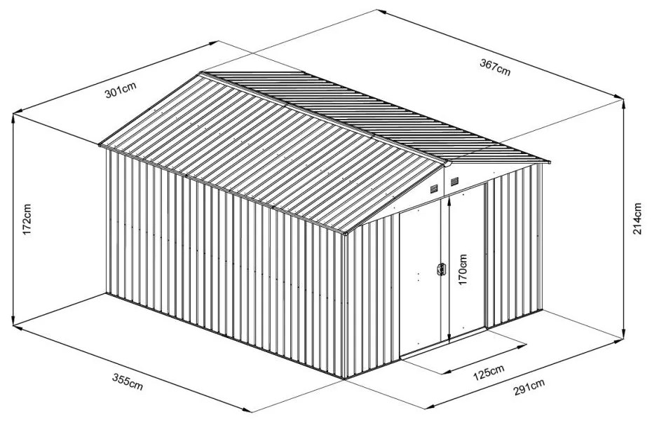 Avenberg Kerti ház szerszámokra 3.7x3 m BARNA SD-X1210-H170