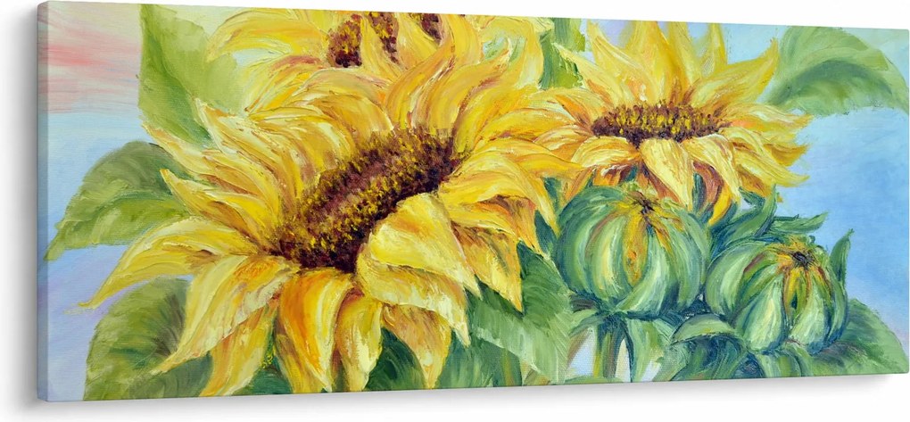 Virágzó napraforgó képe (120x50 cm)