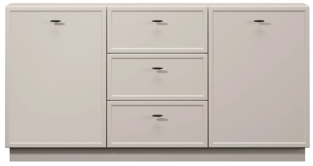 Lorini komód 150 cm - kasmír / fekete T-bar fogantyúk