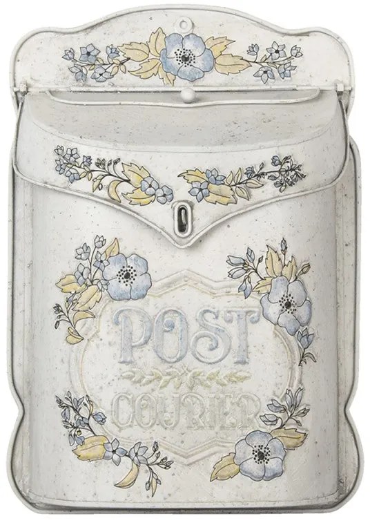 Vintage Fém postaláda színes virágokkal