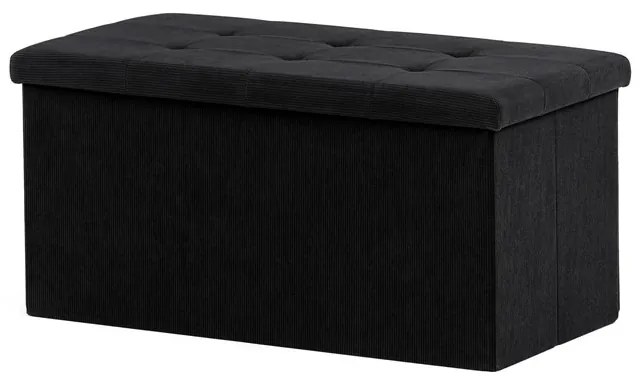 Fekete kordbársony Tárolós Puff. TAB-472 BK6