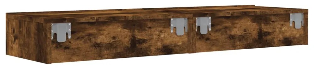 2 db füstös tölgy színű TV-szekrény LED fénnyel 60x35x15,5 cm