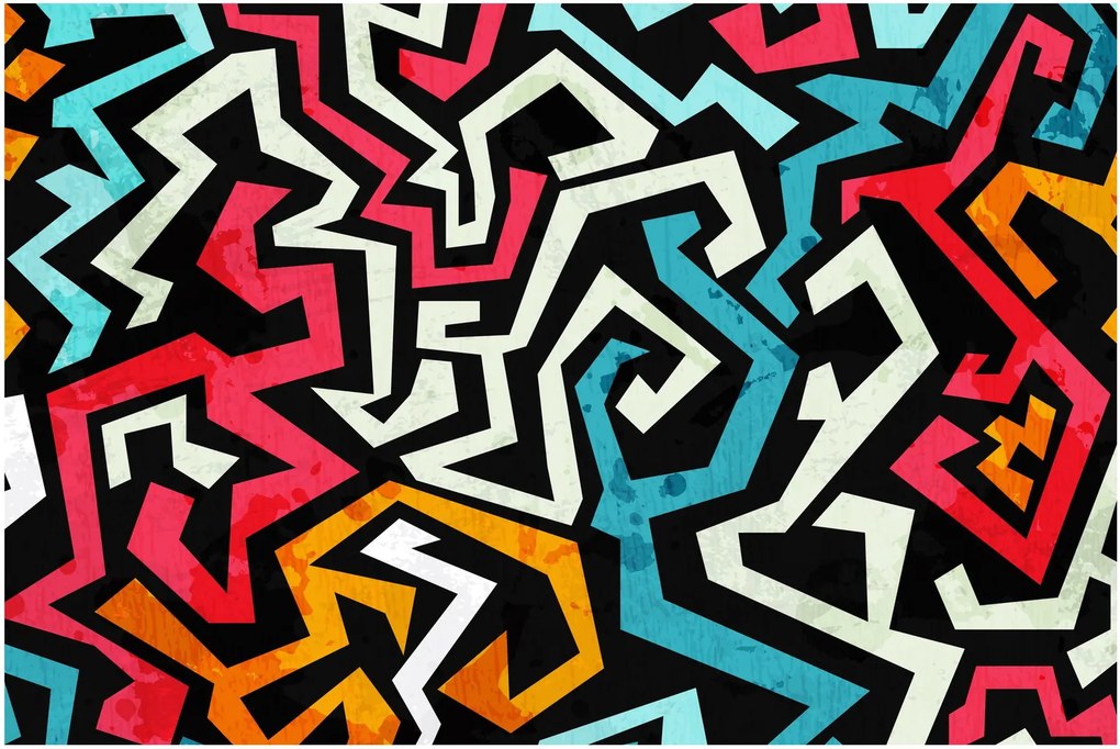 Grafikus absztrakciós kép (90x60 cm)