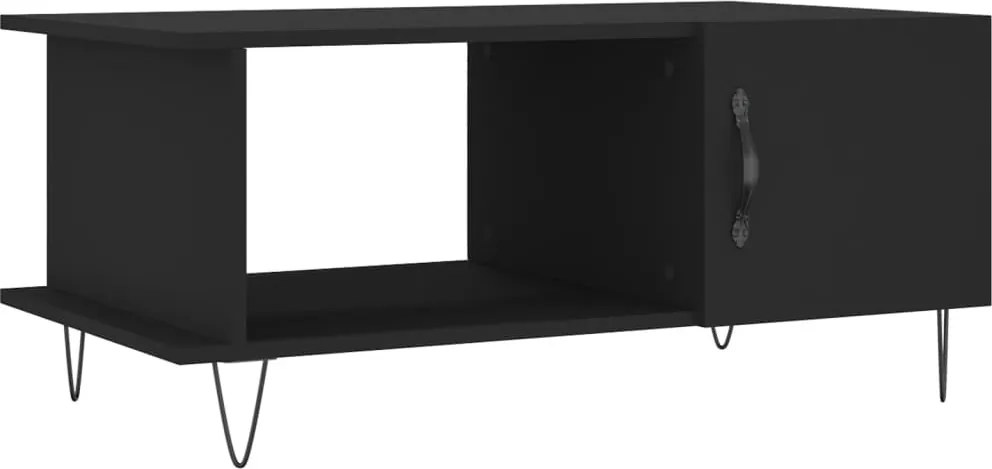 vidaXL fekete szerelt fa dohányzóasztal 90 x 50 x 40 cm
