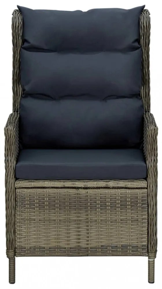 9 részes barna polyrattan kültéri étkezőgarnitúra párnákkal