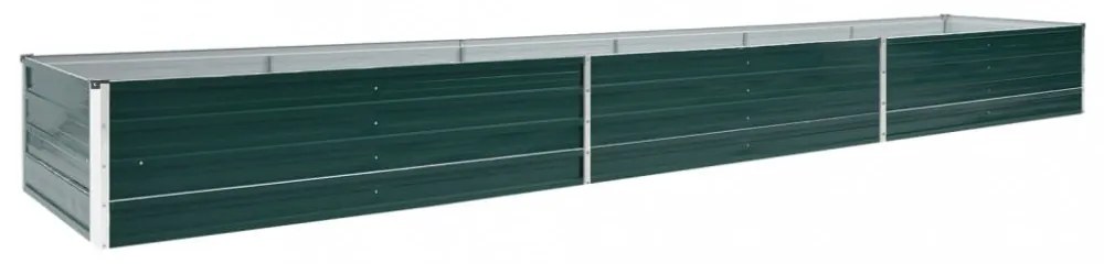 zöld horganyzott acél kerti magaságyás 480 x 80 x 45 cm