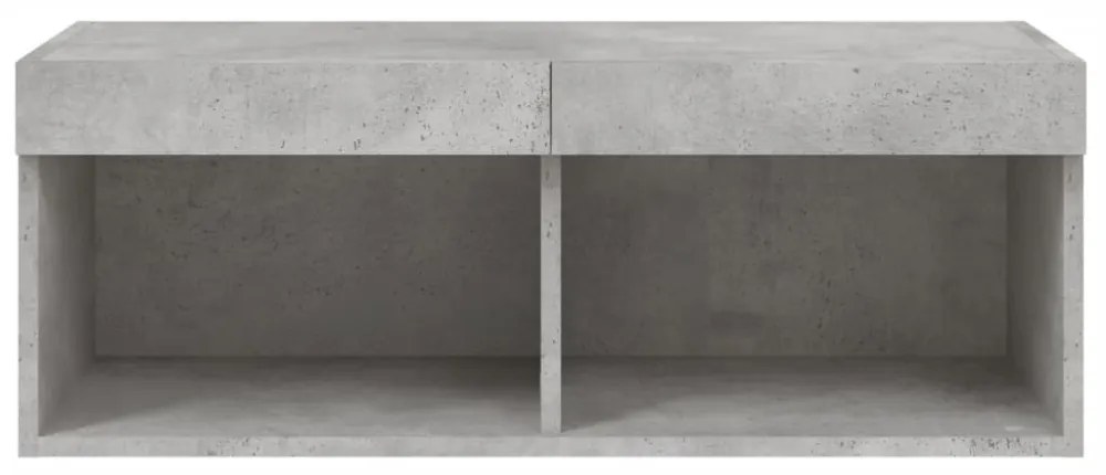 betonszürke TV-szekrény LED-világítással 80 x 30 x 30 cm