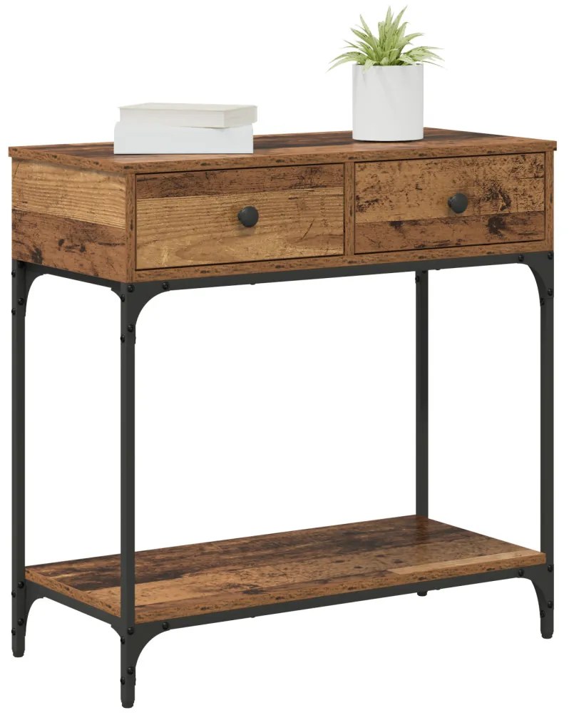 konzol asztal Régi fa 75x34.5x75 cm Műszaki fa