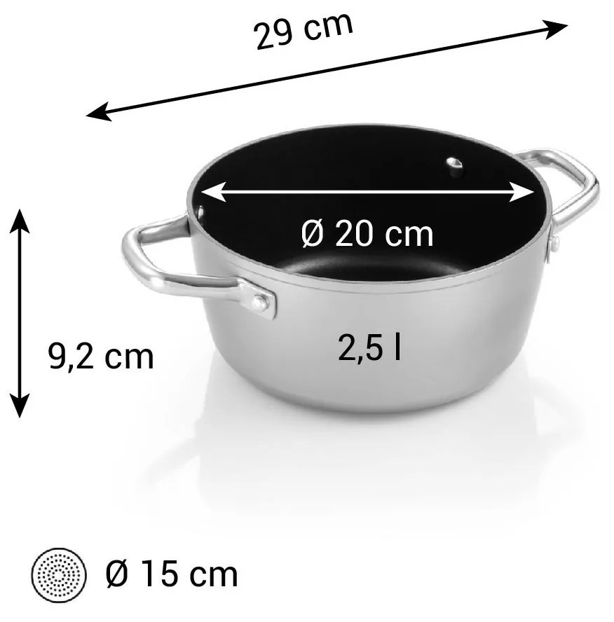 Tescoma GrandCHEF+ lábas átmérője 20 cm, 2,5 l, 20 cm átmérőjű