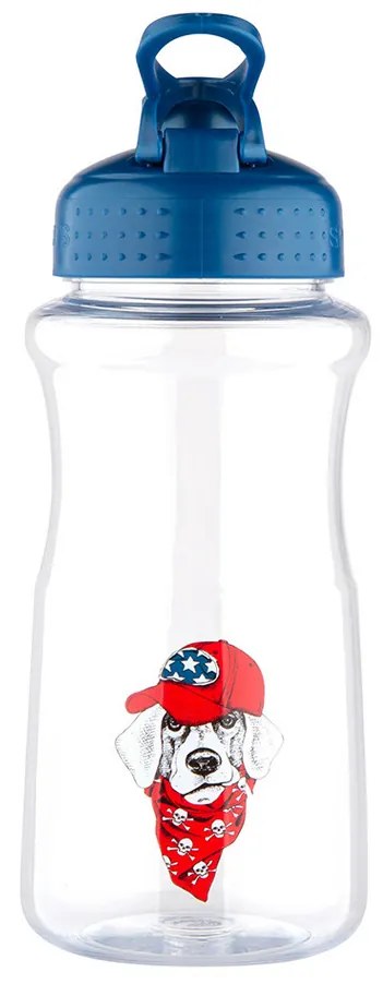 Altom Műanyag palack szívószállal Labrador, 500ml, kék