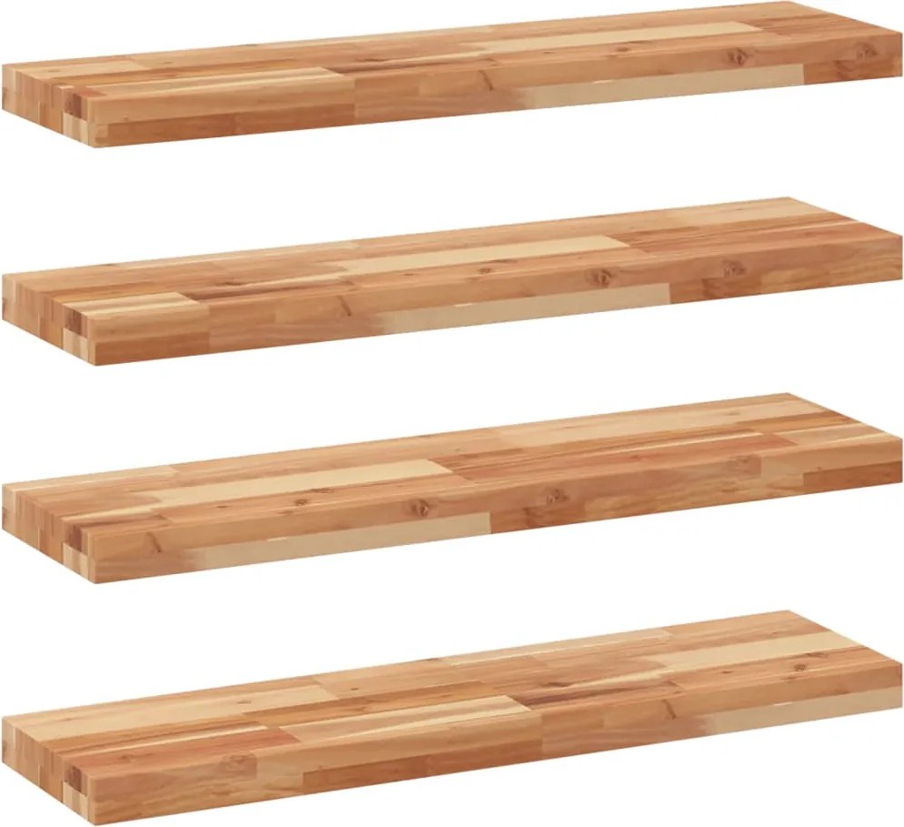 vidaXL 4 db olajbevonatú tömör akácfa függőpolc 100 x 20 x 4 cm