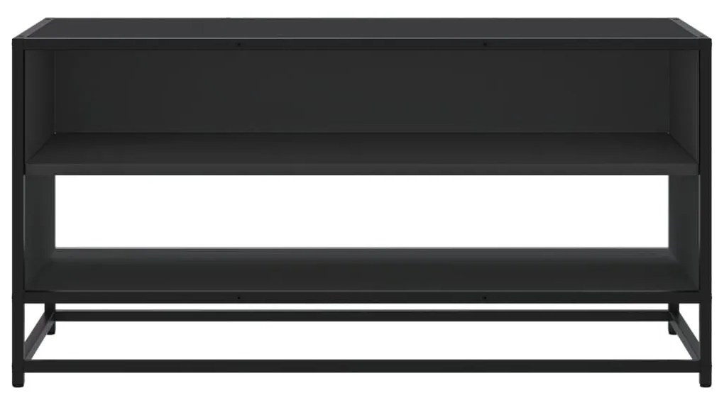 fekete szerelt fa és fém TV-szekrény 91x40x46 cm