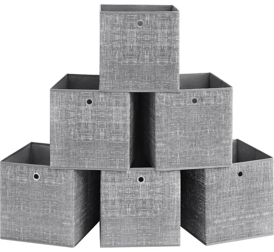 SONGMICS tárolódobozok, 6 db-os szövet doboz 33x33x33 cm, szürke