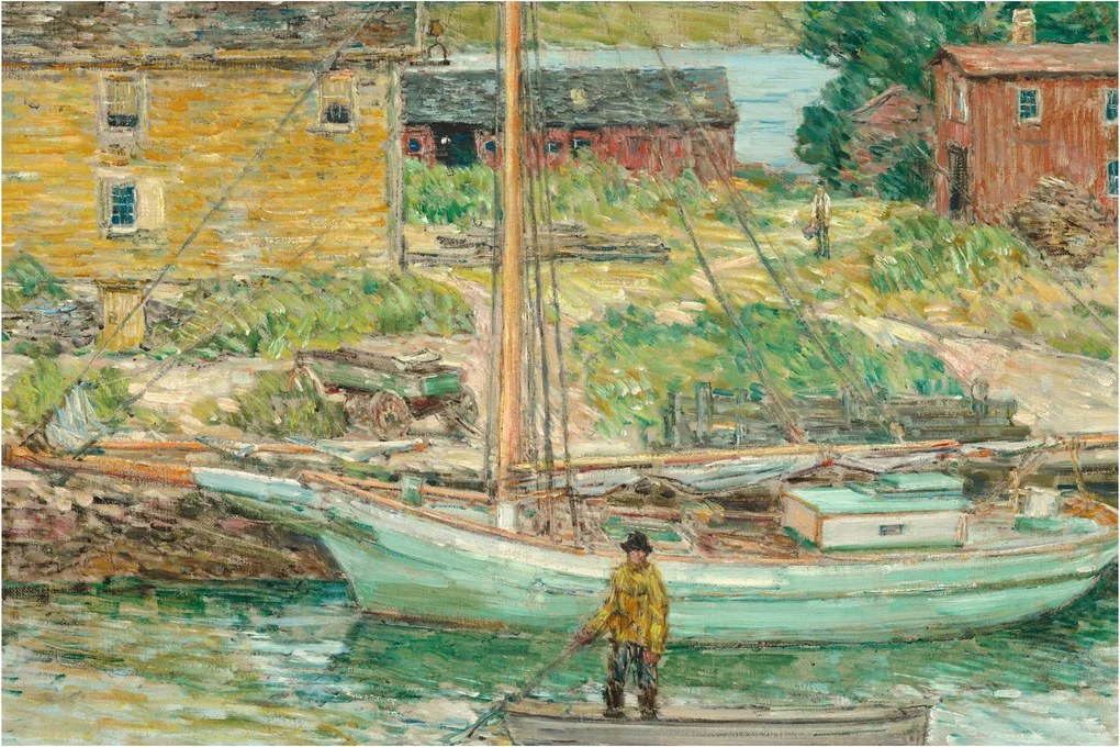 Kép - Childe Hassam, Oyster Sloop, Cos Cob, reprodukciók (90x60 cm)