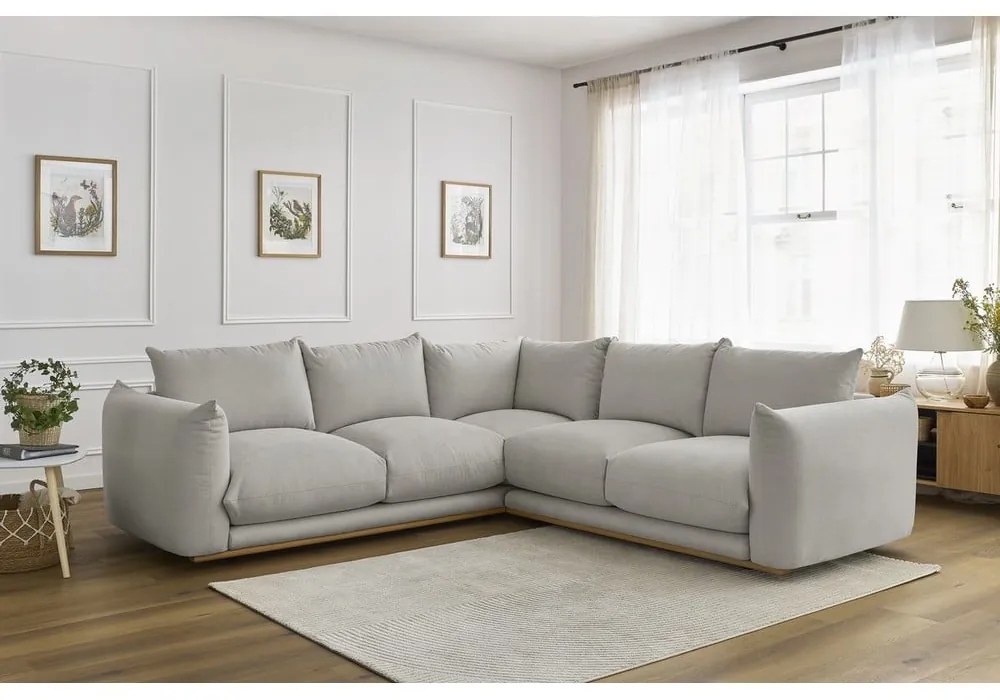 Világosszürke sarokkanapé Ernest – Bobochic Paris