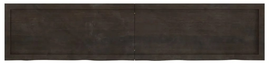 sötétbarna kezelt tömör tölgyfa asztallap 180x40x(2-4) cm