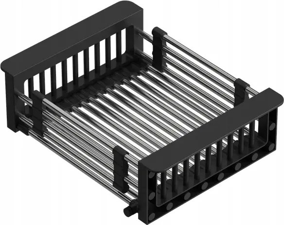 Mosogató csepegtető kihúzható 25 – 44cm fekete rozsdamentes acél