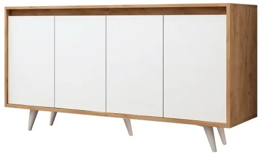 SHANS komód 86x140 cm barna/fehér