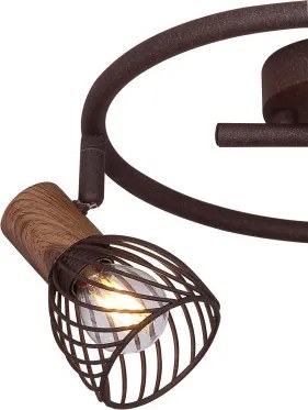Globo 54817-3 Spot fém rozsdabarna sötét fa megjelenésű betéttel. Ø:280, H:160, exkl. 3xE14 40W 230V