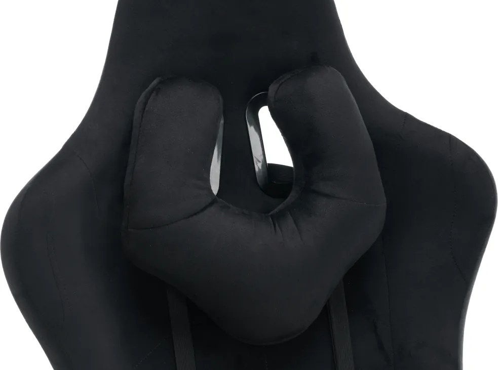 Irodai/gamer szék, fekete Velvet szövet, teherbírás 150 kg, SALOP